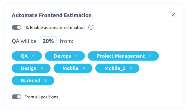 Automation to estimate hours on a project